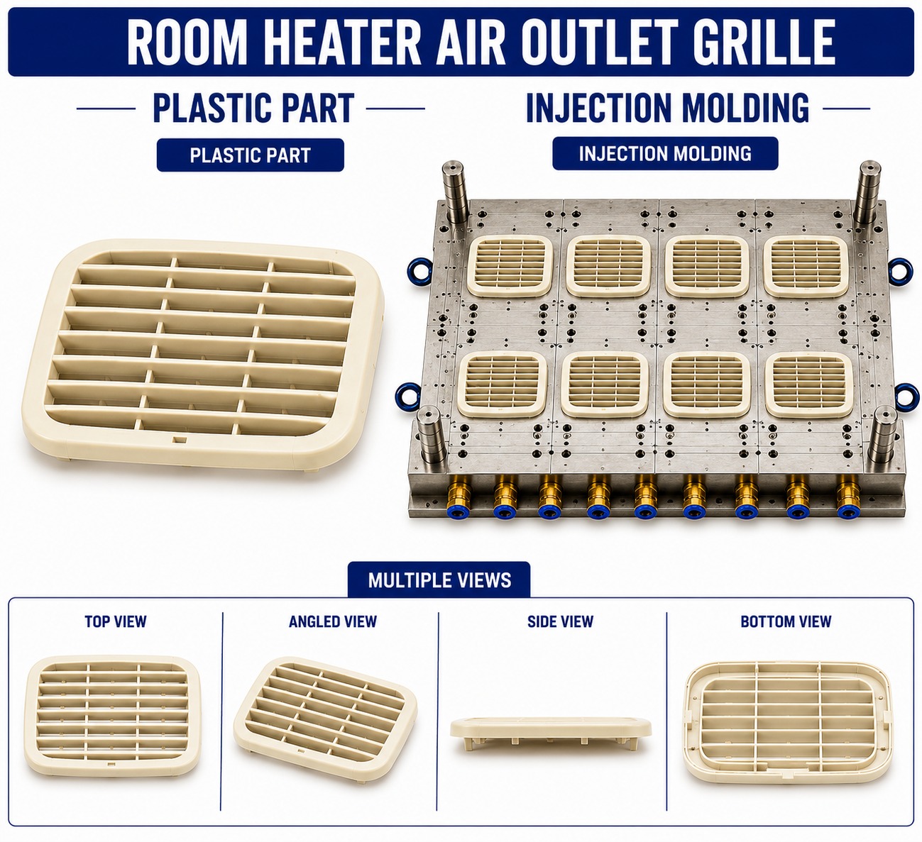 Room Heater Plastic Air Outlet Grille Mould and Moulding Service